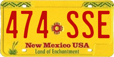 NM license plate 474SSE