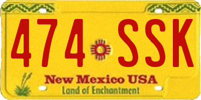 NM license plate 474SSK
