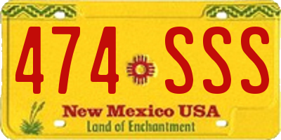 NM license plate 474SSS