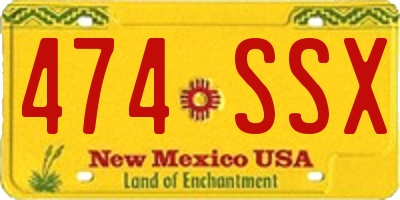 NM license plate 474SSX