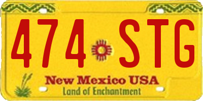 NM license plate 474STG