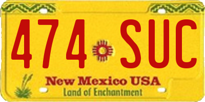 NM license plate 474SUC