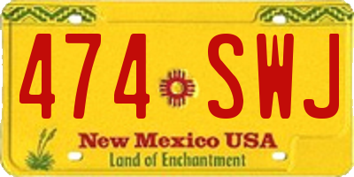 NM license plate 474SWJ