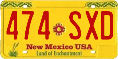 NM license plate 474SXD