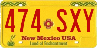 NM license plate 474SXY