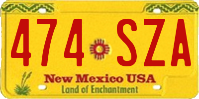 NM license plate 474SZA