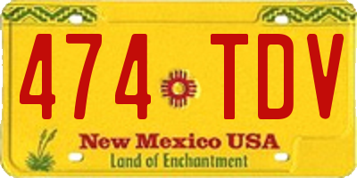 NM license plate 474TDV