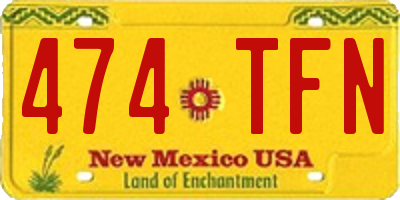 NM license plate 474TFN
