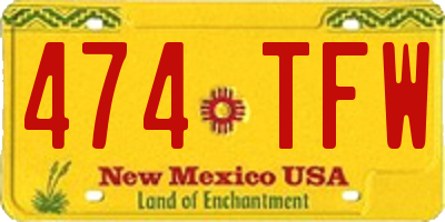 NM license plate 474TFW