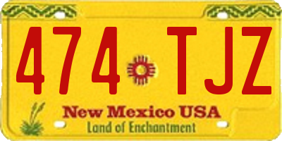 NM license plate 474TJZ