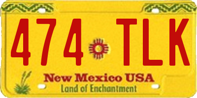 NM license plate 474TLK