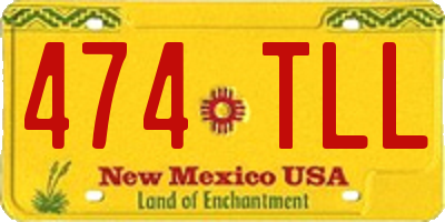 NM license plate 474TLL