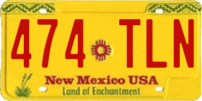 NM license plate 474TLN