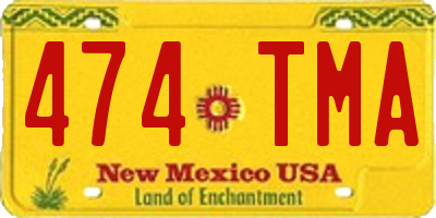 NM license plate 474TMA