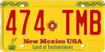 NM license plate 474TMB