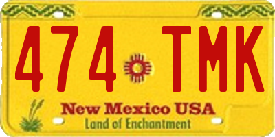 NM license plate 474TMK