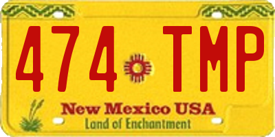 NM license plate 474TMP