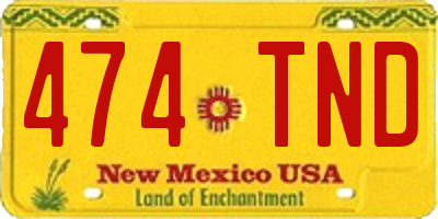 NM license plate 474TND