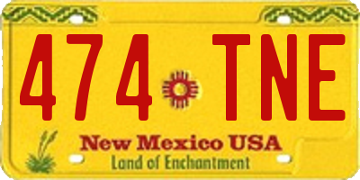 NM license plate 474TNE