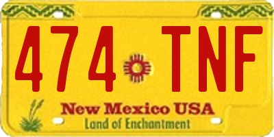 NM license plate 474TNF