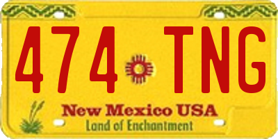 NM license plate 474TNG