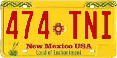 NM license plate 474TNI
