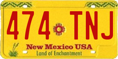 NM license plate 474TNJ
