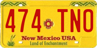 NM license plate 474TNO