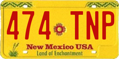 NM license plate 474TNP