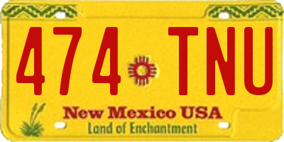 NM license plate 474TNU