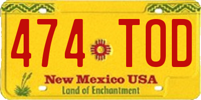 NM license plate 474TOD