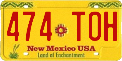 NM license plate 474TOH