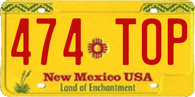 NM license plate 474TOP