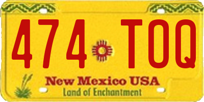 NM license plate 474TOQ
