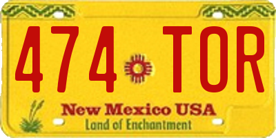 NM license plate 474TOR