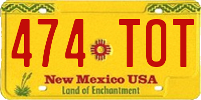 NM license plate 474TOT