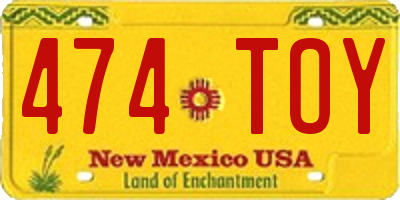 NM license plate 474TOY