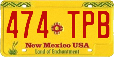 NM license plate 474TPB