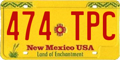 NM license plate 474TPC