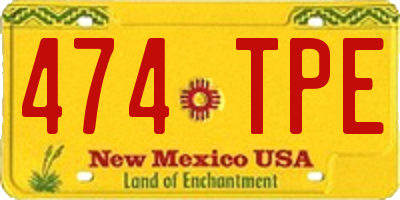 NM license plate 474TPE