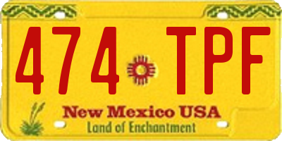 NM license plate 474TPF