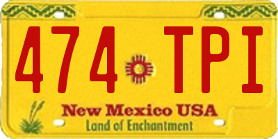 NM license plate 474TPI