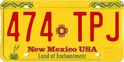 NM license plate 474TPJ