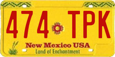 NM license plate 474TPK