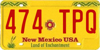 NM license plate 474TPQ