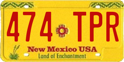 NM license plate 474TPR