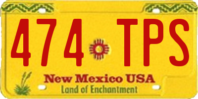 NM license plate 474TPS