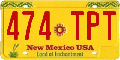 NM license plate 474TPT