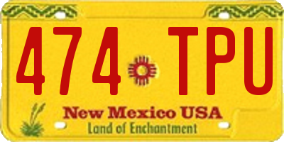 NM license plate 474TPU