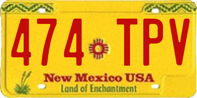 NM license plate 474TPV